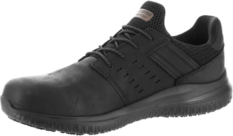 SKECHERS Men's Delson 3.0 SR Bungee Slip-on Work Shoes - Image 5